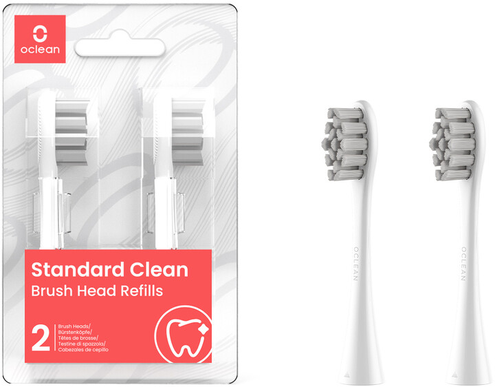 Oclean náhradní hlavice Standard Clean Soft, P2S6 W02 - 2 ks, bílé_604598675