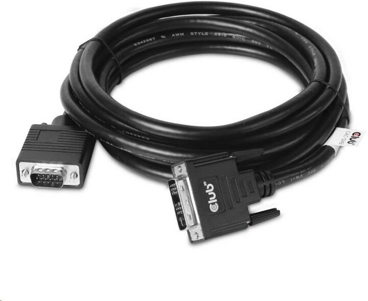 Club3D kabel DVI-A - VGA, UXGA@60Hz, 3m, černá_2054335252