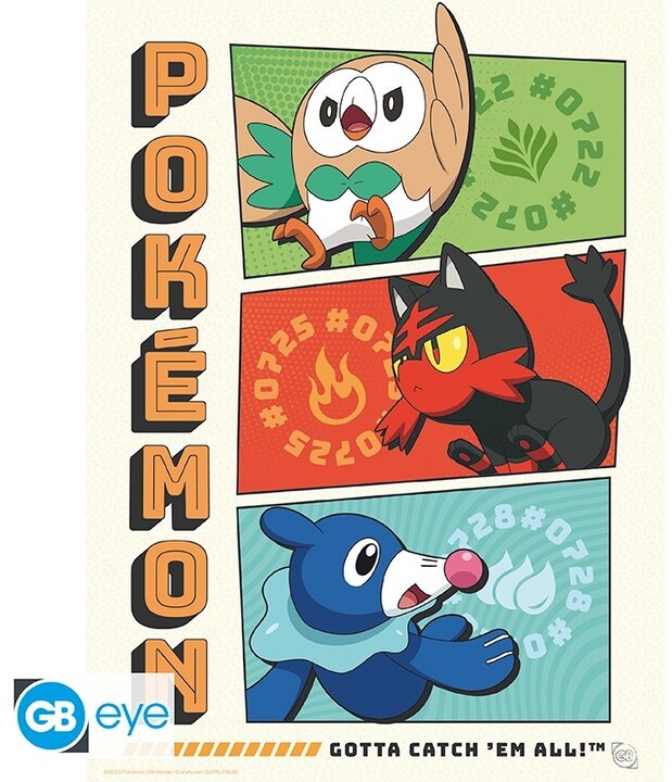 Plakát Pokémon - Starters, sada 9 ks (21x29,7)_539259369