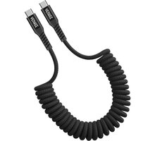 YENKEE kabel YCU 501 BK USB-C - USB-C, 60W, kroucený, opletený, černá_1850752236
