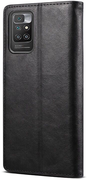 Lenuo Leather flipové pouzdro pro Xiaomi Redmi 10, černá_1772732557