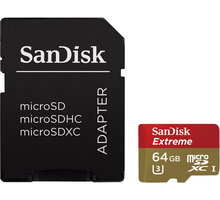 SanDisk Micro SDXC Extreme pro akční kamery 64GB 90MB/s UHS-I U3 + SD adaptér_1294856107