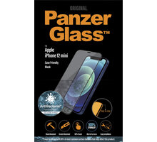 PanzerGlass ochranné sklo Edge-to-Edge pro Apple iPhone 12 Mini 5.4", antibakteriální, 0.4mm, černá Poukaz 200 Kč na nákup na Mall.cz