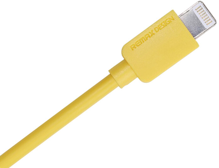 Remax USB datový kabel s lightning konektorem pro iPhone 5/6, 1m, žlutá_1344346294