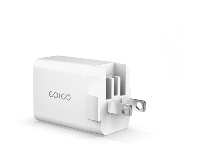 EPICO síťová nabíječka s výměnnou koncovkou (EU/UK), USB-C PD, 20W, bílá_1466508353