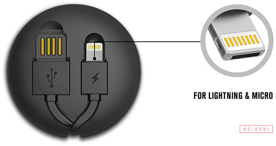 Remax Cutebaby 2v1 datový kabel Lightning/USB-C, černá_272303365