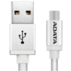 ADATA Micro USB kabel pletený, 1m, stříbrný