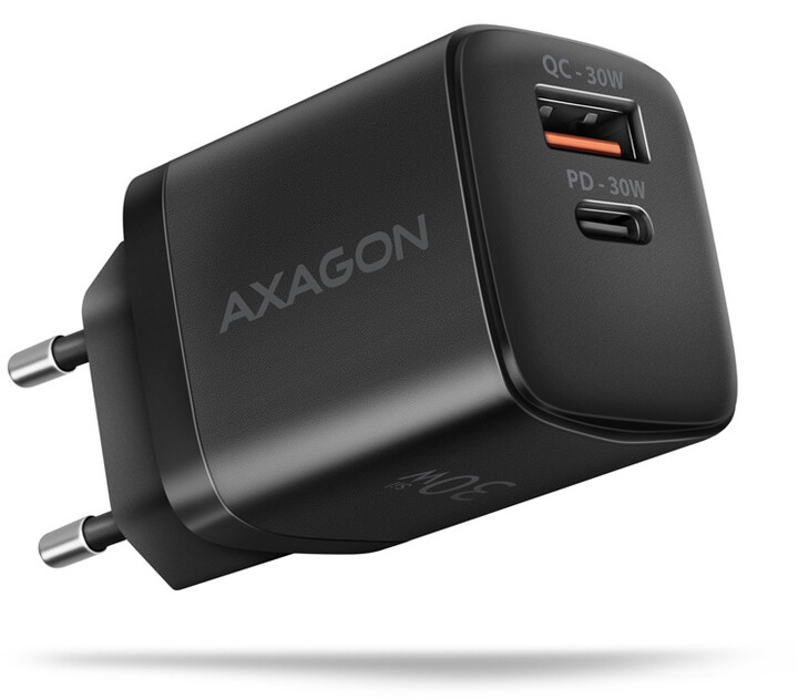 AXAGON síťová nabíječka ACU-PQ30, USB-A, USB-C, PD, QC4+, 30W, černá_1158890032