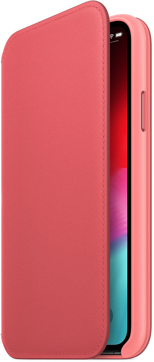 Apple kožené pouzdro Folio na iPhone XS, pivoňkově růžová_265831330