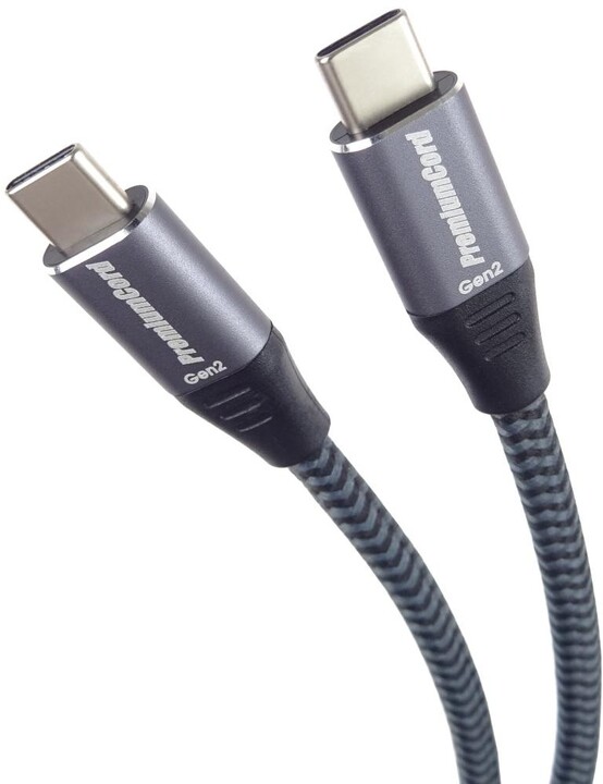 PremiumCord kabel USB-C, USB 3.2 gen. 2, 3A, 60W, 20Gbit/s, opletený, 1.5m_1843051795