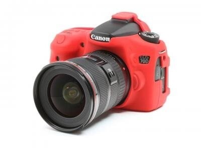 Easy Cover silikonový obal pro Canon 70D, červená_949630330