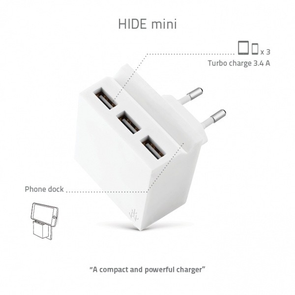 USBEPower HIDE MINI Hub charger 3USB Stand, bílá_808033788