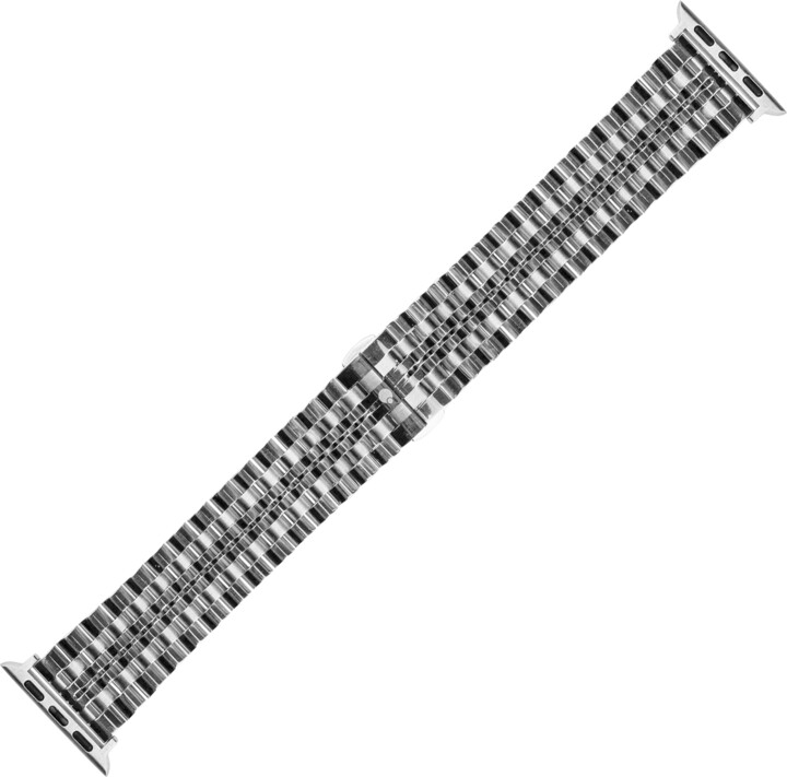COTEetCI ocelový pásek Excellence pro Apple Watch 38 / 40mm / 41mm, stříbrná_1012898488