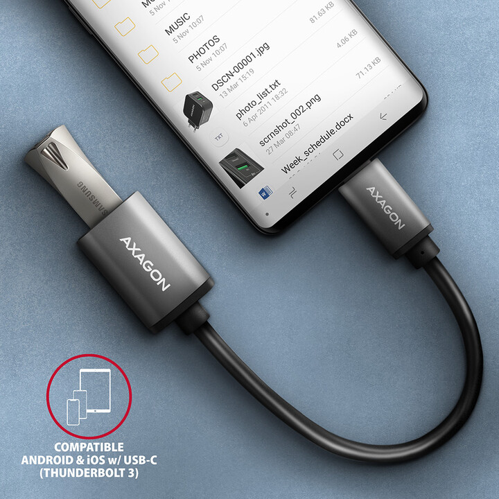 AXAGON adaptér USB-C - USB-A (M/F), USB 3.2 Gen 1, 3A, 20cm_443460715