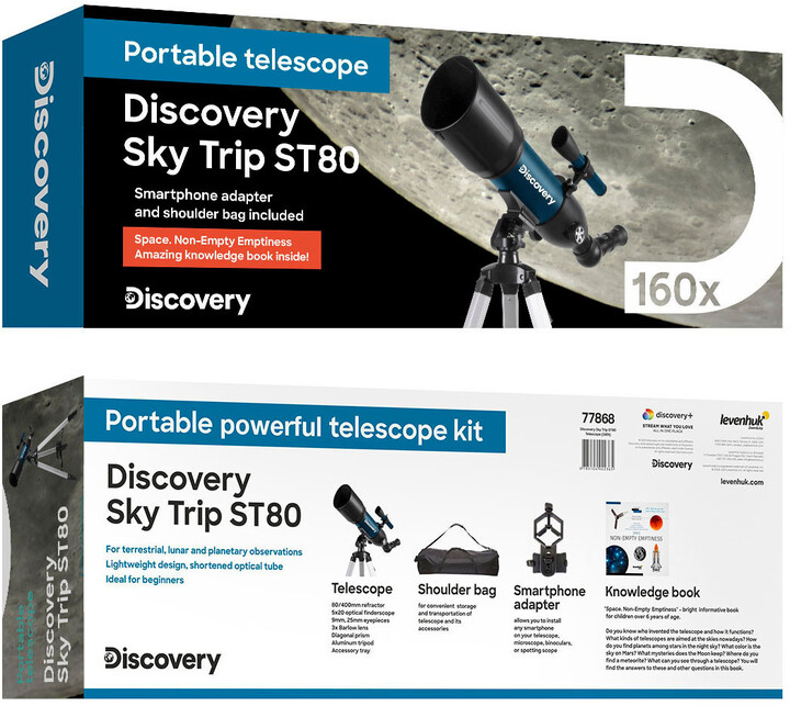 Discovery Sky Trip ST80 Telescope, modrá + kniha &quot;Vesmír. Neprázdná prázdnota&quot;_41846450