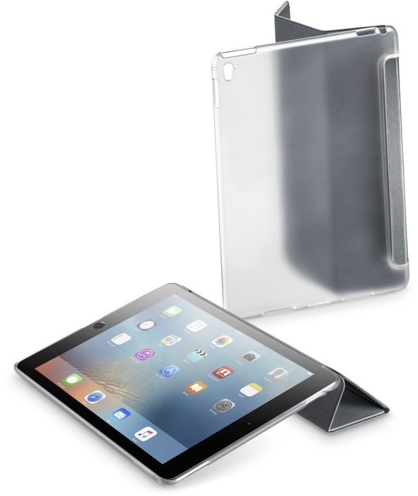 CellularLine CLEAR VIEW průhledný kryt se stojánkem pro iPad Pro 9,7&quot;, tmavě šedá_1064258417