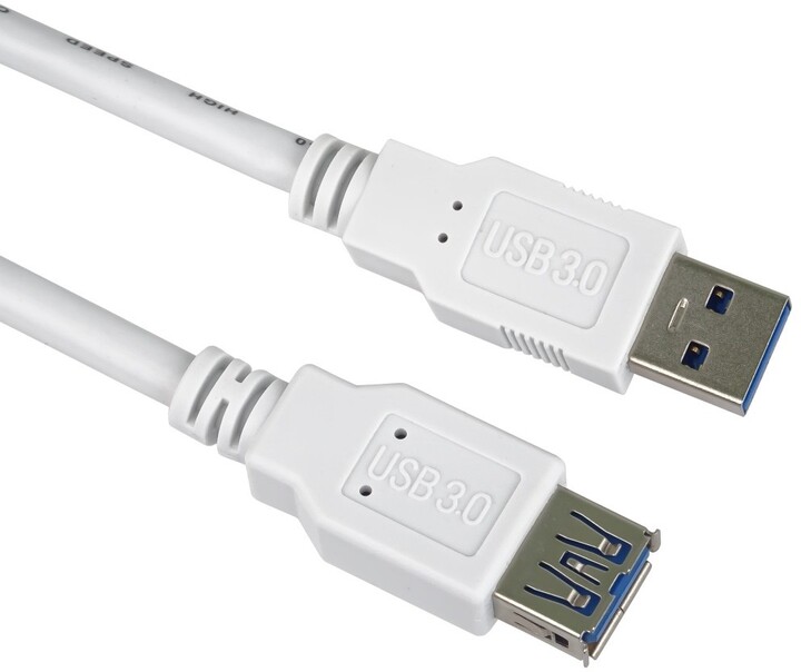 PremiumCord prodlužovací kabel USB-A 3.0, 1m, bílá_673629719