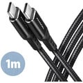 AXAGON kabel USB-C - USB-C, USB 2.0, PD 60W 3A, ALU, opletený, 1m, černá_1755521880