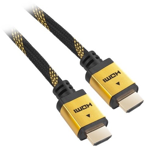 Kabel HDMI 1.4 high speed, ethernet, M/M, 1,5m, opletený, pozlacený, černá barva (v ceně 299 Kč)_1388084291