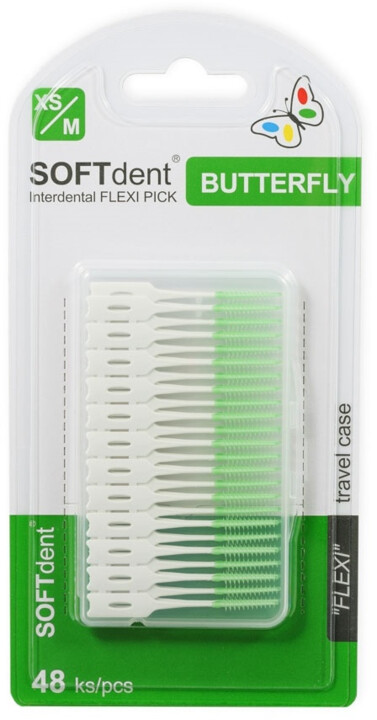 Dentální párátka SOFTdent® Butterfly FLEXI PICK, 48ks_1489228889