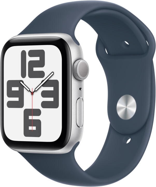 Apple Watch SE 2023, 44mm, Silver, Storm Blue Sport Band - M/L_791283226