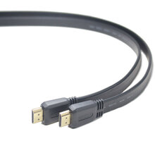 PremiumCord kabel HDMI, M/M, High Speed + Ethernet, plochý, zlacené konektory, 1.5m, černá kphdmep015