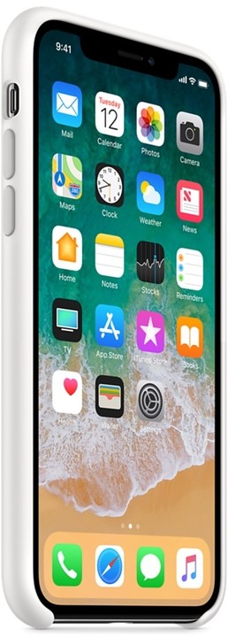 Apple silikonový kryt na iPhone X, bílá_194097023