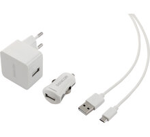 SENCOR USB nabíjecí sada + kable, 1m, bílá_1404088222