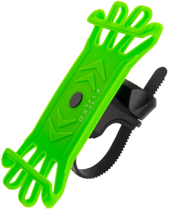 FIXED silikonový držák Bikee pro mobilní telefon, na kolo, limetková_1449857935