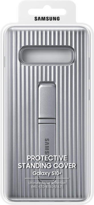 Samsung zadní kryt se stojánkem pro Samsung G975 Galaxy S10+, stříbrná_1739356790
