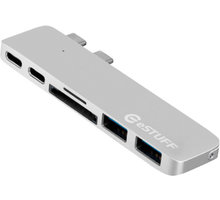 eSTUFF USB-C Slot-in Hub Pro, stříbrná_1568653331