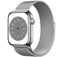 Apple Watch Series 8, Cellular, 45mm, Silver Stainless Steel, Silver Milanese Loop_1016742704