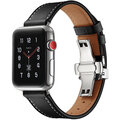 MAX kožený řemínek pro Apple Watch 4/5, 40mm, černá_706296550