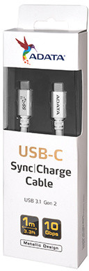 ADATA USB-C TO C 3.1 GEN2 kabel, 100cm, hliníkový_1590673101