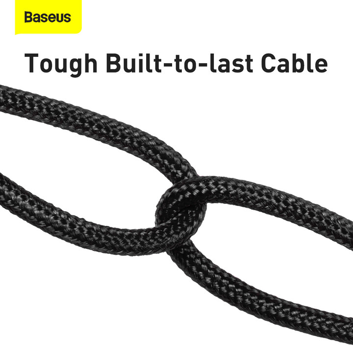 Baseus kabel Rapid Series 3v1 USB-A - USB-C/Lightning/microUSB, 1.2m, černá_2038866133