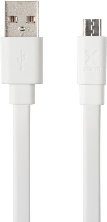 Xtorm kabel USB - micro USB, plochý, M/M, 3m, bílá_1011725546