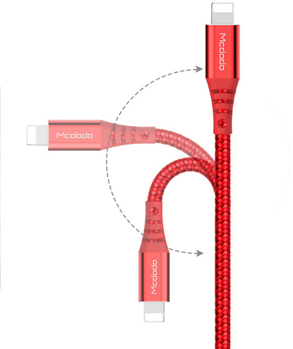Mcdodo Flash datový kabel s Lightning konektorem, 1,2 m, červená_788000562