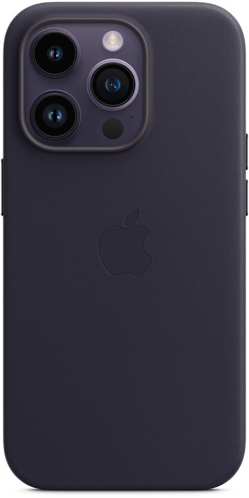 Apple kožený kryt s MagSafe pro iPhone 14 Pro, inkoustově fialová_1945656715