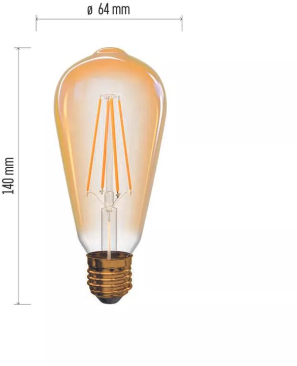 Emos LED žárovka Vintage ST64, 4W, E27, teplá bílá+_866581928