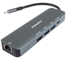 PremiumCord multifunkční HUB USB-C - HDMI, 2x USB 3.2, RJ45. PD 100W_1023348099