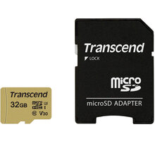 Transcend Micro SDHC 500S 32GB 95MB/s UHS-I U3 + SD adaptér_529011086