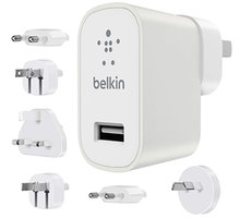 Belkin USB 230V nabíječka MIXIT Metallic 1x2.4A TRAVEL KIT, bílá_601036256