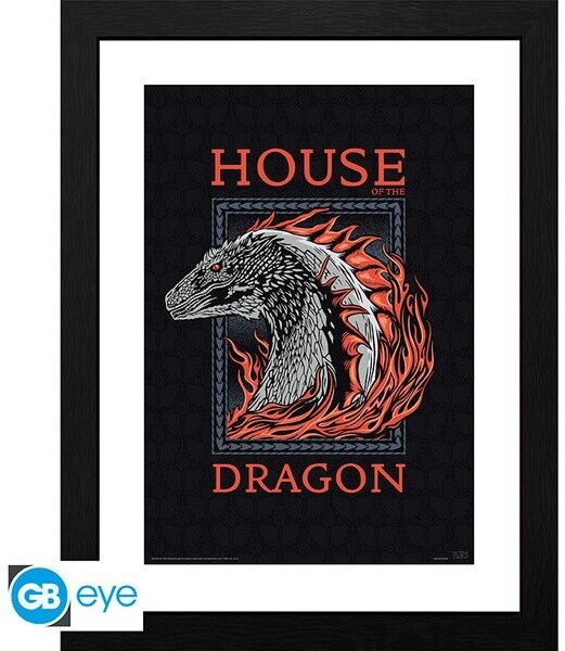 Obraz House of the Dragon - Red Dragon, zarámovaný (30x40)_162330174