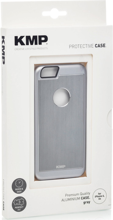 KMP hliníkové pouzdro pro iPhone 6, 6s, šedá_1947035115