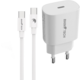 RhinoTech nabíjecí adaptér USB-C, PD 25W, bílá + USB-C kabel 60W, 1m, bílá_1871809653
