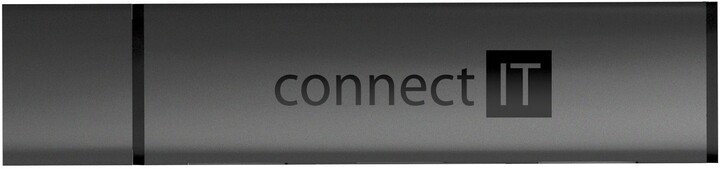 CONNECT IT hub + čtečka karet Compact, 2xUSB-A 3.0, 1xSD, 1xMicroSD, externí, černá_1587870394