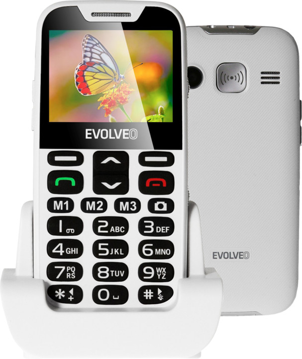 Evolveo EasyPhone XD s nabíjecím stojánkem, White_1442333620