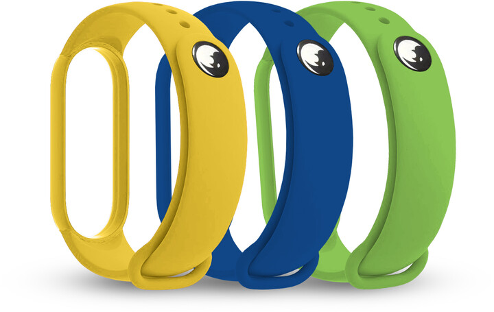 RhinoTech řemínek pro Xiaomi Mi Band 7 (3-pack), tmavě modrá, žlutá, zelená_364897503