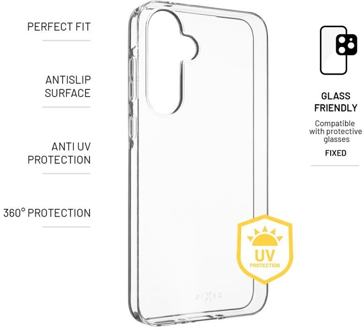 FIXED TPU gelové pouzdro Slim AntiUV pro Samsung Galaxy A35 5G, čirá_460492460