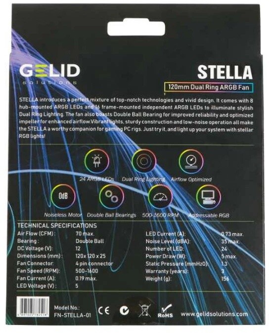 GELID Solutions Stella Dual Ring ARGB, 120mm_1468928535